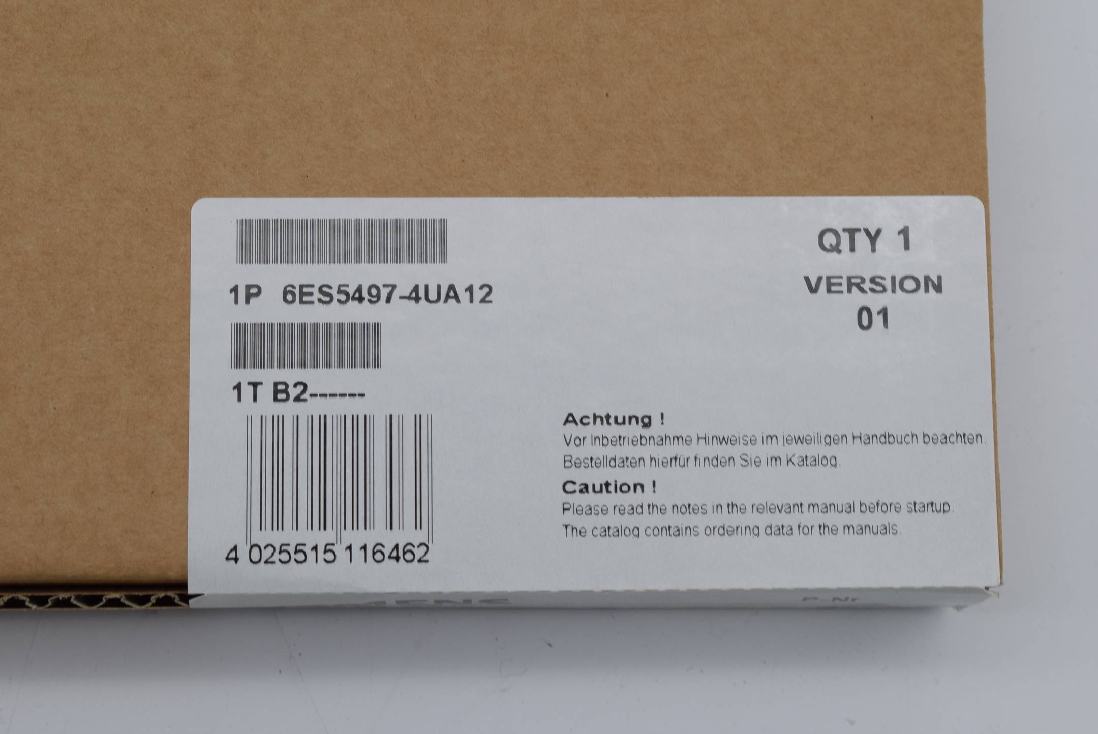 Siemens Simatic S5 Frontstecker 497 6ES5497-4UA12 ( 6ES5 497-4UA12 ) Ver. 1