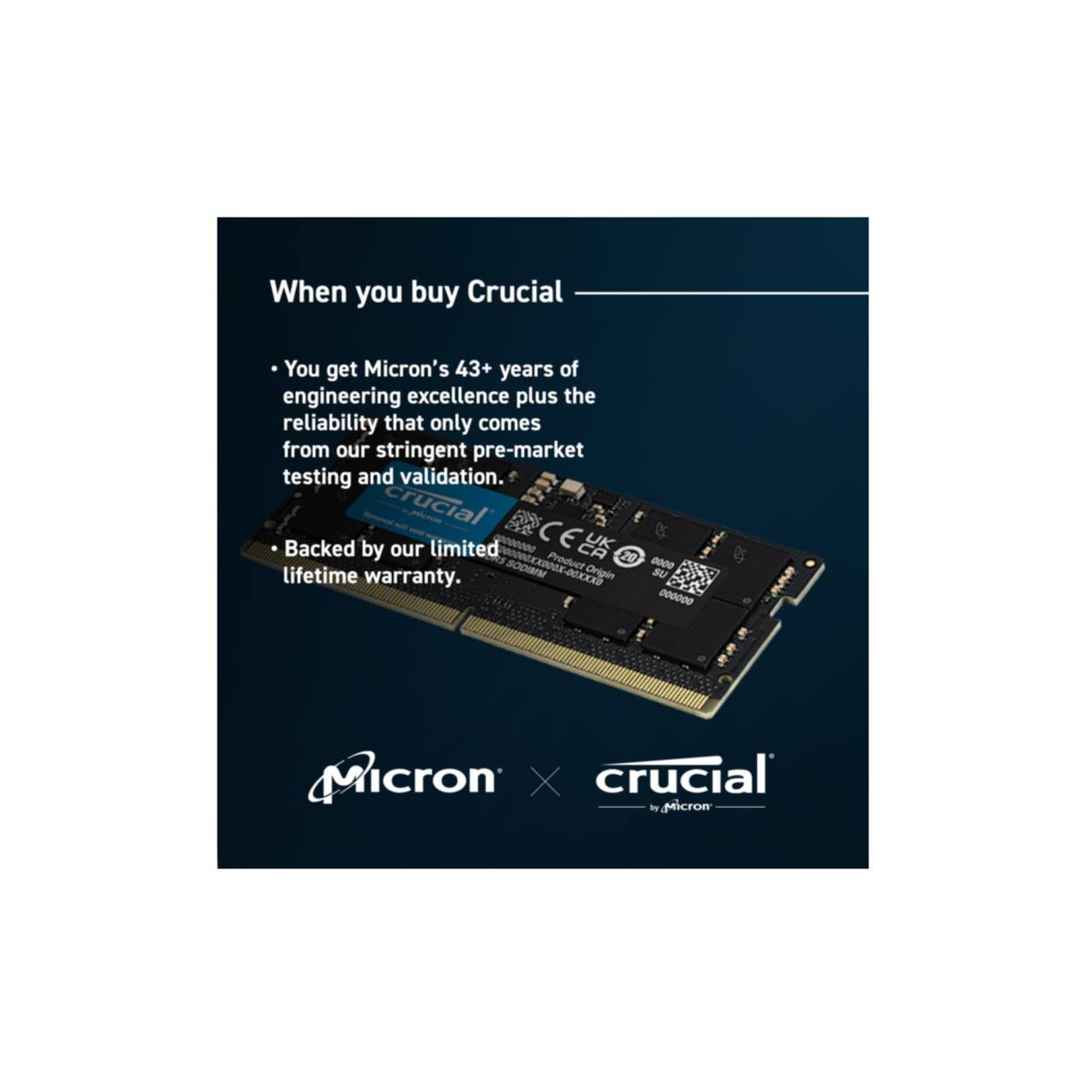 Crucial 8GB (1x8GB) DDR5-5600 CL 46 SO-DIMM RAM Notebook Speicher, 8 GB, 1 x 8 GB, DDR5, 5600 MHz