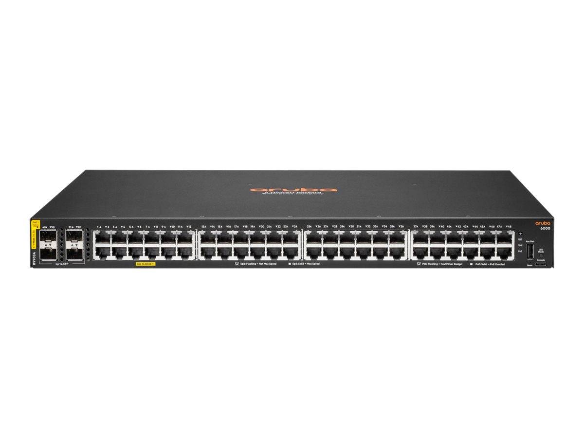 R9Y03A - HPE Aruba CX 6000 48G PoE Switch, L3, 48x 10/100/1000, 4SFP, 740W