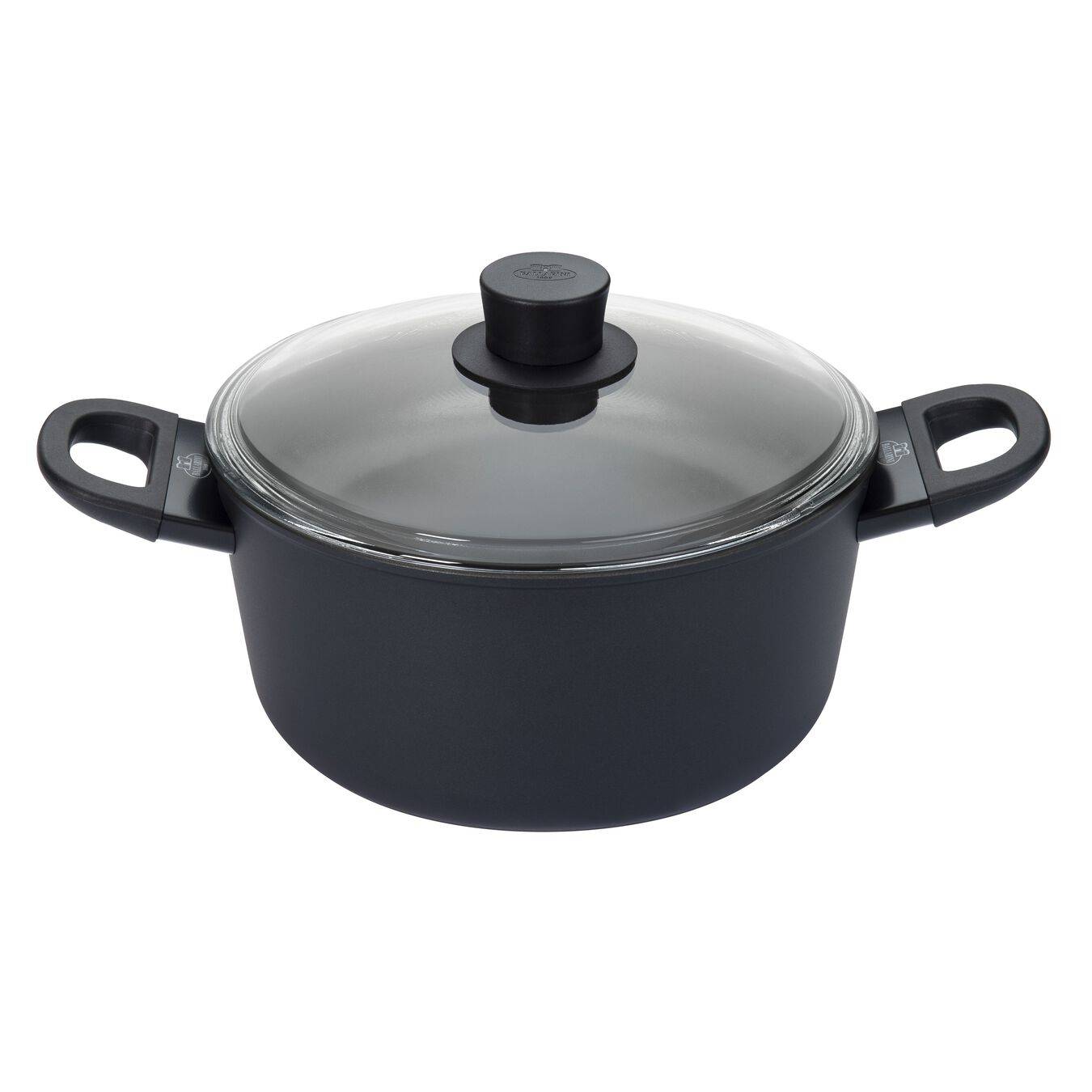 BALLARINI 75002-920-0, Rund, Schwarz, Aluminium, Schwarz, Gas, Induktion, Glas