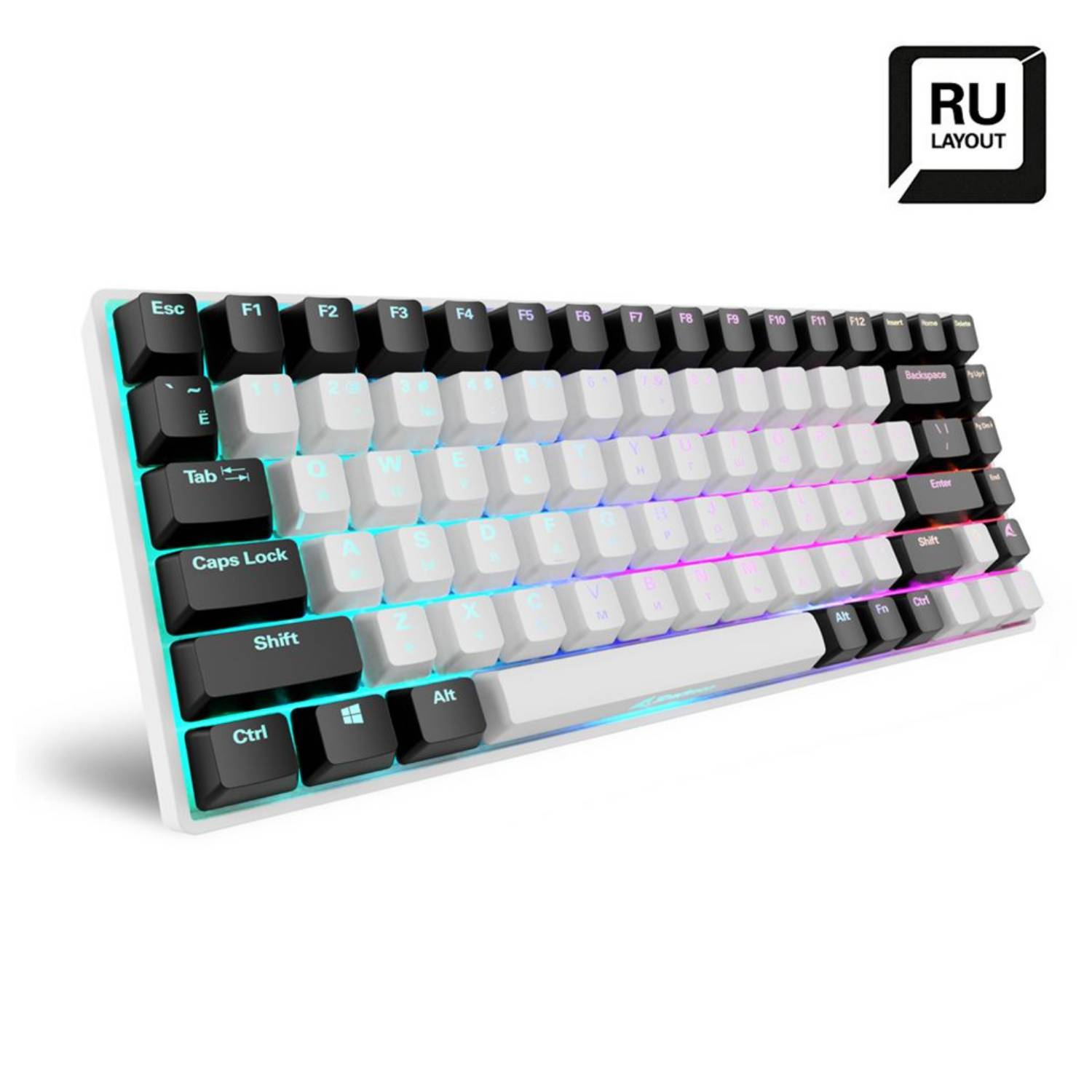 Sharkoon SKILLER SGK50 S3, Kabelgebunden, USB, Mechanischer Switch, QWERTY, RGB-LED, Weiß