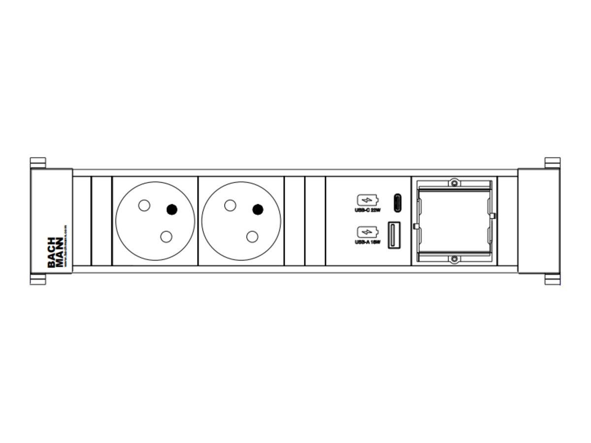 BACHMANN POWER FRAME M 2xUTE 1xCM 1xUSB A/C 22W 0,2m GST18