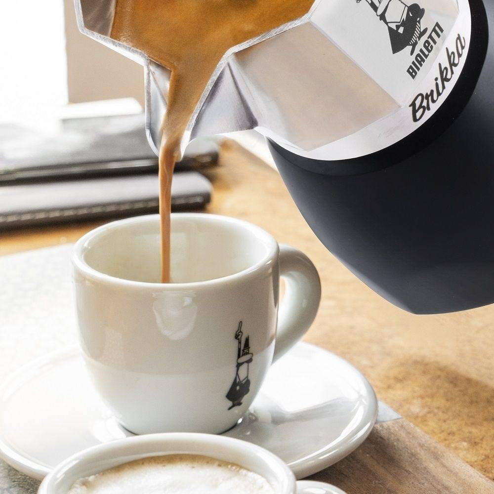 Bialetti Brikka Mokka-Kanne 0,1 l Schwarz, Edelstahl