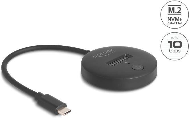 Delock SSD-Dockingstation Schächte: 1 - M.2 - M.2 NVMe Card / SATA 6Gb/s - USB 3.2 (Gen 2)