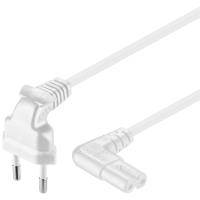 Goobay Anschlusskabel Eurostecker beidseitig abgewinkelt, 0,75 m, Weiß Eurostecker (Typ C, CEE 7/16) > Gerätebuchse C7 0