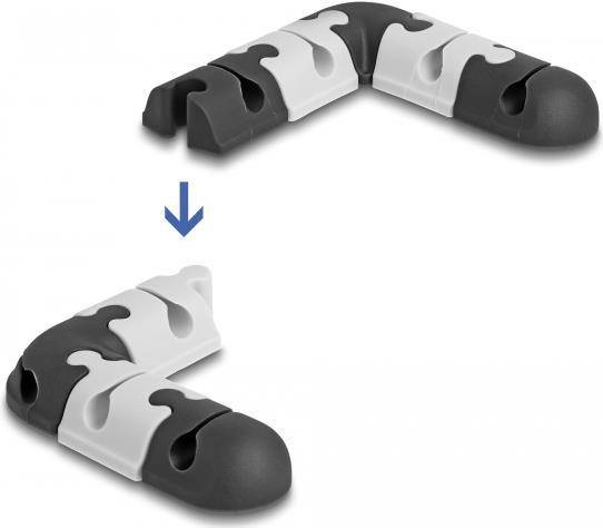 Delock Kabelhalter selbstklebend modular Set 9 Stück schwarz / grau
