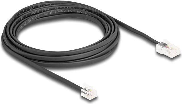 Delock Telefonkabel RJ45 Stecker zu RJ11 Stecker schwarz 5 m