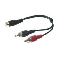 Goobay Audio Y Kabeladapter, Stereo Cinch-Stecker zu Cinch-Buchse Cinch-Buchse > 2x Cinch-Stecker (Audio links/rechts) 0