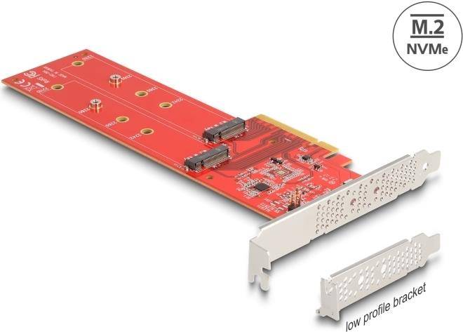 Delock PCI Express x8 Karte zu 2 x intern NVMe M.2 Key M 110 mm - Bifurcation - Low Profile