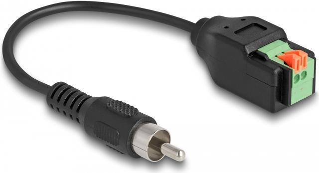Delock Audio-Adapter - 2-polige Klemmleiste zu RCA männlich - 15 cm - Schwarz