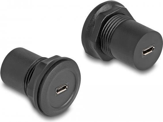 Delock USB-Adapter - mini-USB Typ B (W) zu mini-USB Typ B (W) - Schwarz