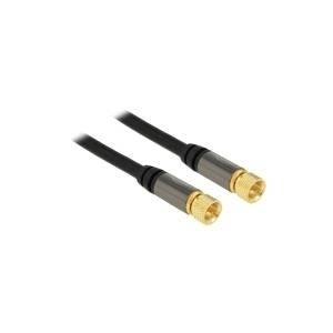 Delock HF-Kabel - F-Stecker männlich zu F-Stecker männlich5 m - 85 dB - Schwarz