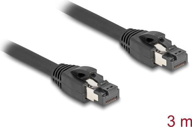 DeLOCK RJ45 Netzwerkkabel Cat.8.1 S/FTP 3 m bis 40 Gbps schwarz