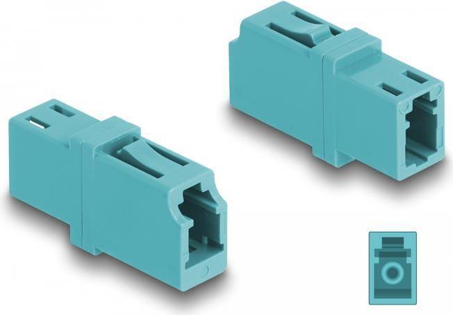 Delock LWL Kupplung LC Simplex Buchse zu LC Simplex Buchse OM3 aqua