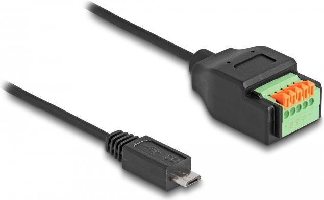 Delock USB 2.0 Kabel Typ Micro-B Stecker zu Terminalblock Adapter
