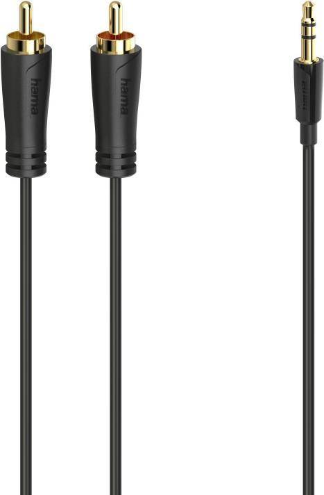 hama 00205261 Audio-Kabel, 3,5-mm-Klinken-Stecker - 2 Cinch-Stecker, Stereo, verg., 3,0 m