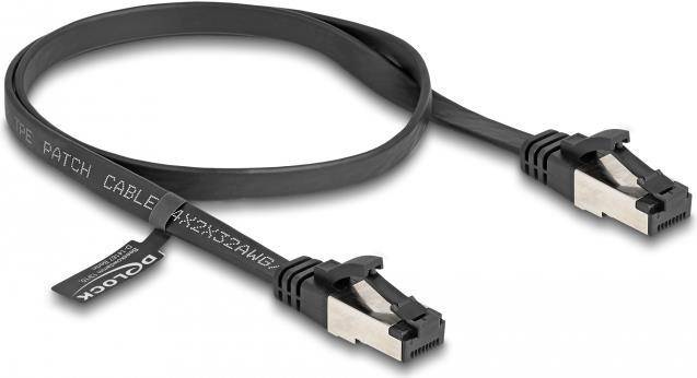 Delock RJ45 Flachband Patchkabel Stecker zu Stecker Cat.8.1 flexibel 0,5 m
