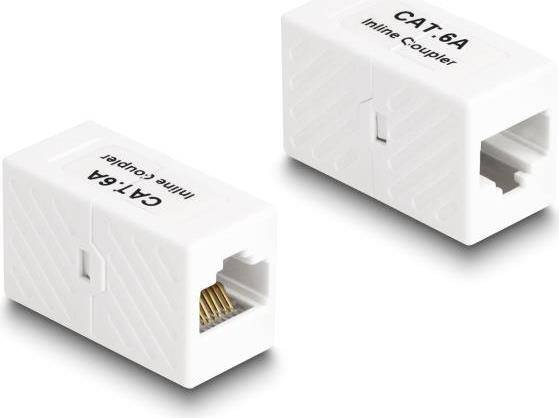 Delock Adapter RJ45 Buchse zu RJ45 Buchse Cat.6A UTP weiß