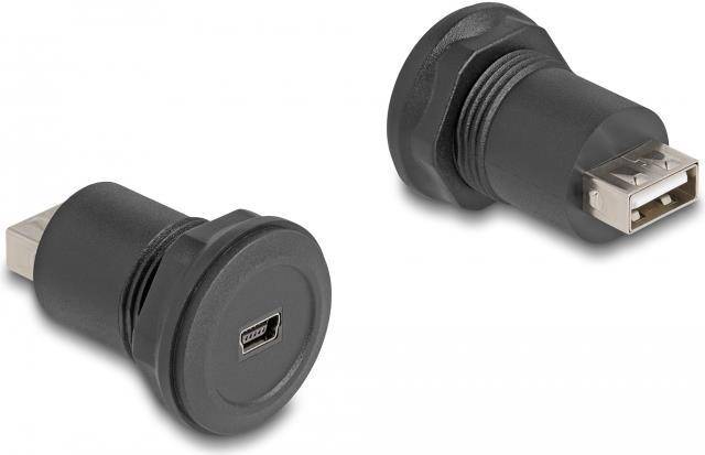 Delock USB-Adapter - USB (W) zu mini-USB Typ B (W) - Schwarz