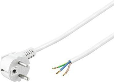 GOOBAY Netzkabel, 3x1mm², weiß, 5m, offenes Ende, Winkelstecker