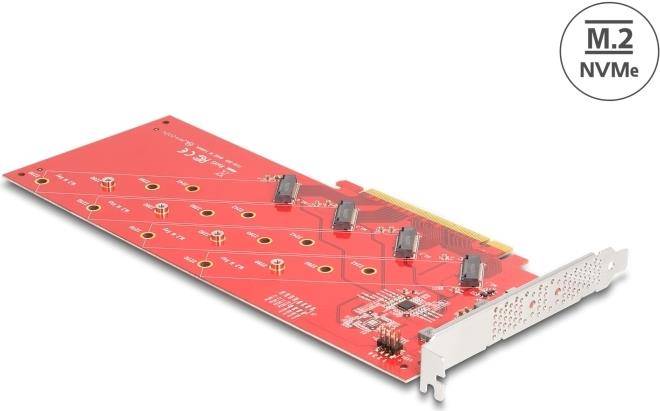 Delock PCI Express x16 Karte zu 4 x intern NVMe M.2 Key M 110 mm