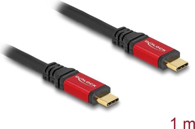 Delock USB 2.0 Kabel Type-C Stecker zu PD 3.1 240 W E-Marker 1 m rot - 1 m - Rot