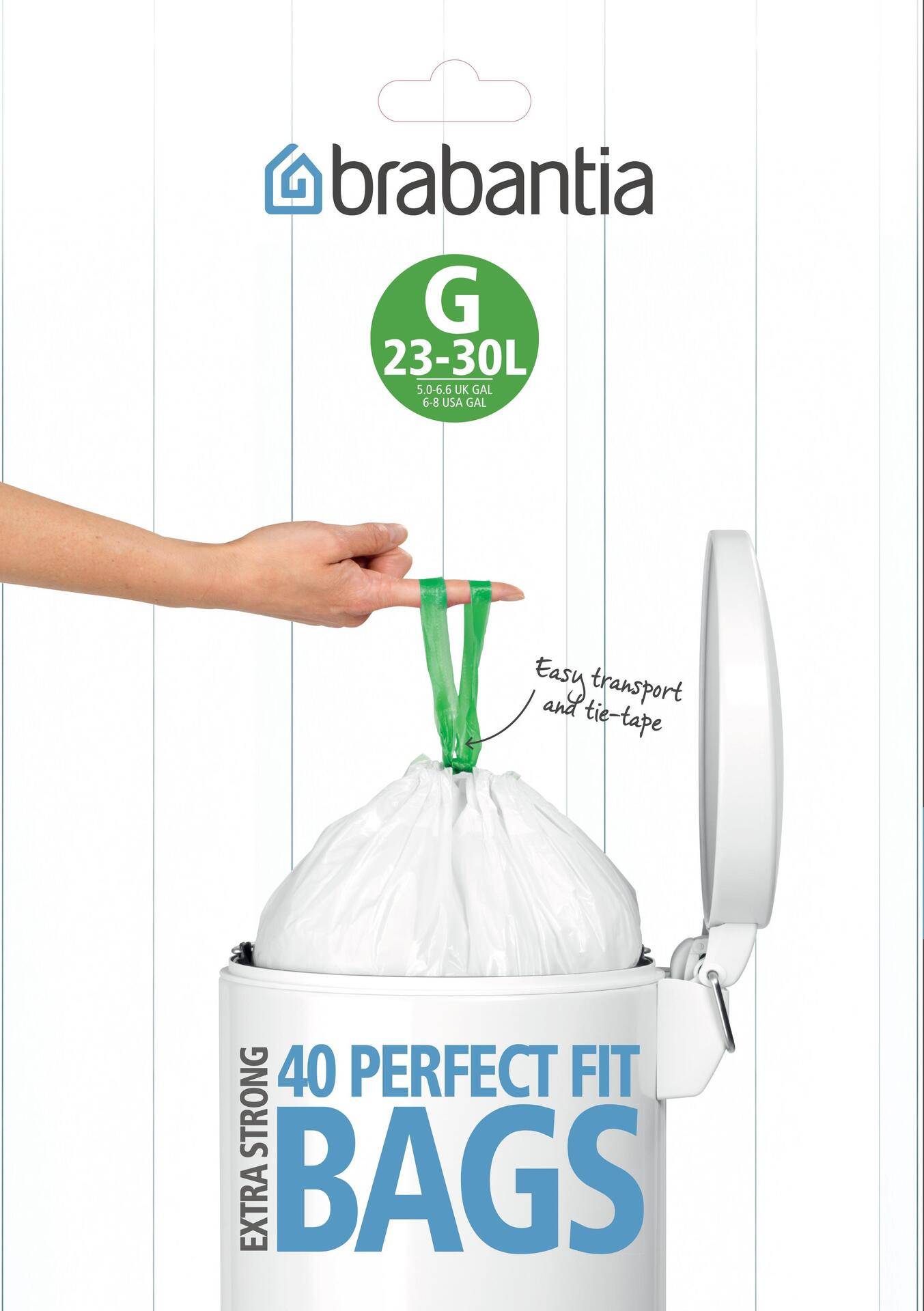 Size G - Mülleimerbeutel - Zugschnur - Polyethylen hoher Dichte (HDPE)