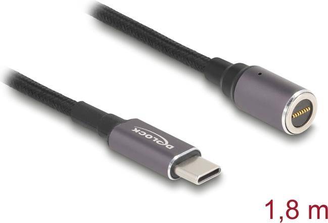 Delock Notebook Ladekabel USB Type-C Stecker zu magnetischem 8 Pin Konnektor 1,8 m, 1,8 m, USB C, 8-polig, 20 V