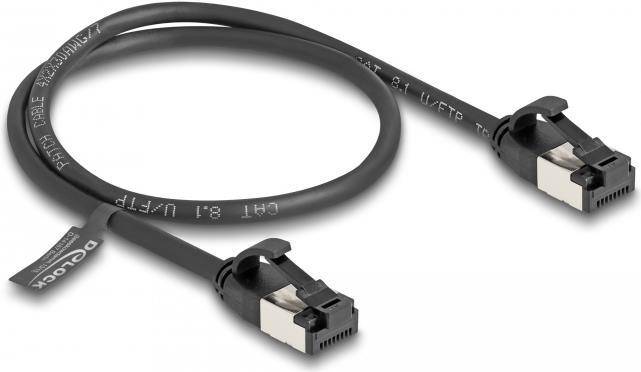 DeLOCK RJ45 Kabel Stecker zu Stecker Cat.8.1 flexibel 0,5 m schwarz