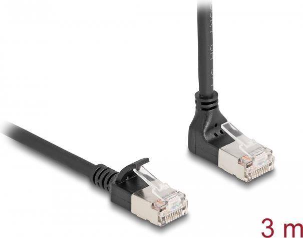 Delock Netzwerkkabel - RJ-45 (M) nach unten abgewinkelt zu RJ-45 (M) - gerade -