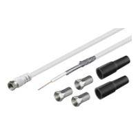 GOOBAY SAT-Anschlusskit 100dB, 20 m, 4 F-Stecker, 2 Wasserschutztüllen
