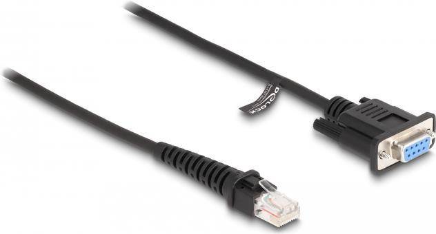 Delock Spiralkabel RJ50 Stecker zu D-Sub 9 Buchse 1,5 m schwarz