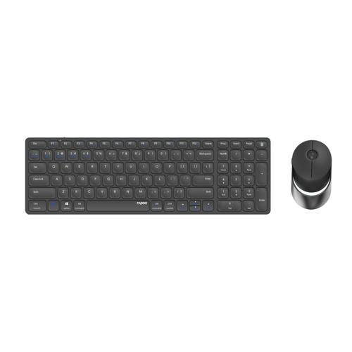 Rapoo - 215379 Kabelloses Multi-Mode-Deskset 9750M, Dunkelgrau, QWERTZ