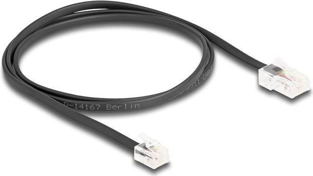 Delock Telefonkabel - RJ-45 (M) zu RJ-11 (M)1 m - flach - Schwarz