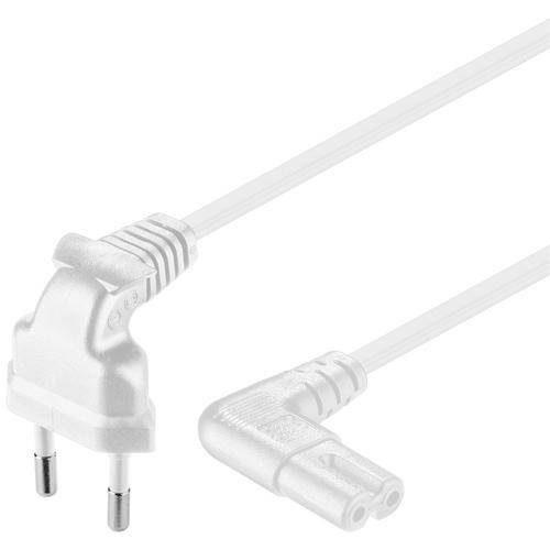 Goobay Anschlusskabel Eurostecker beidseitig abgewinkelt, 1 m, Weiß Eurostecker (Typ C, CEE 7/16) > Gerätebuchse C7 1 m