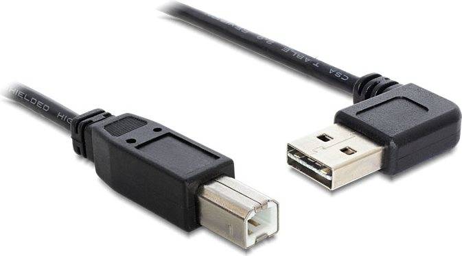 Delock EASY-USB - USB-Kabel - USB Typ B (M) - bis USB (M) - 3 m - 90° Stecker -