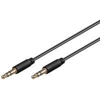 Goobay Audio Verbindungskabel AUX, 3,5 mm stereo 3-pol., slim, CU Klinke 3,5 mm Stecker (3-Pin, stereo) > Klinke 3,5 mm