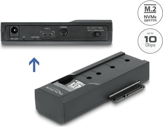 Delock USB Type-C? Konverter für 1 x M.2 SSD oder 1 x SATA SSD / HDD