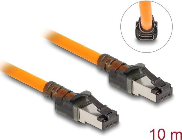 Delock RJ45 Netzwerkkabel mit USB Type-C Portfinder Funktion Self Tracing Cat.6a