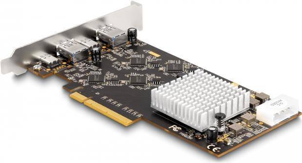 Delock PCI Express x8 Karte mit 2 x USB 20 Gbps USB Type-C Buchse und 2 x USB 10 Gbps Typ-A Buchse - Quad Channel