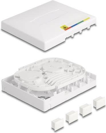 Delock Glasfaser-Anschlussdose - FTTH - geeignet für Wandmontageweiß - 4 Ports