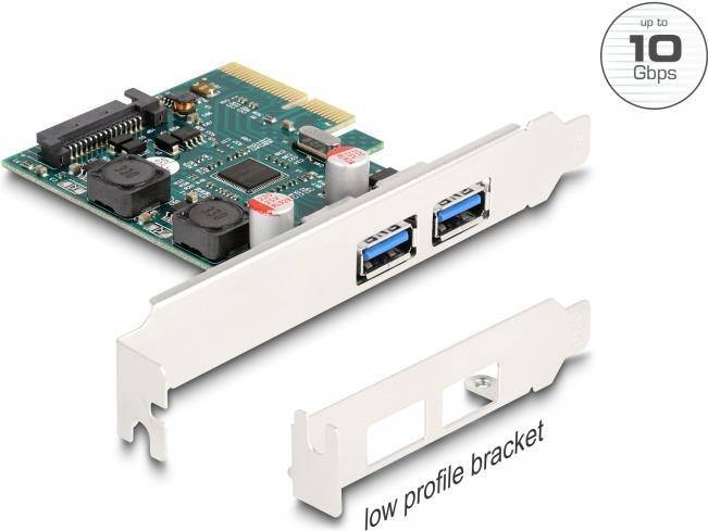 DELOCK PCI Express x4 Karte zu 2 x extern USB 10 Gbps Typ-A