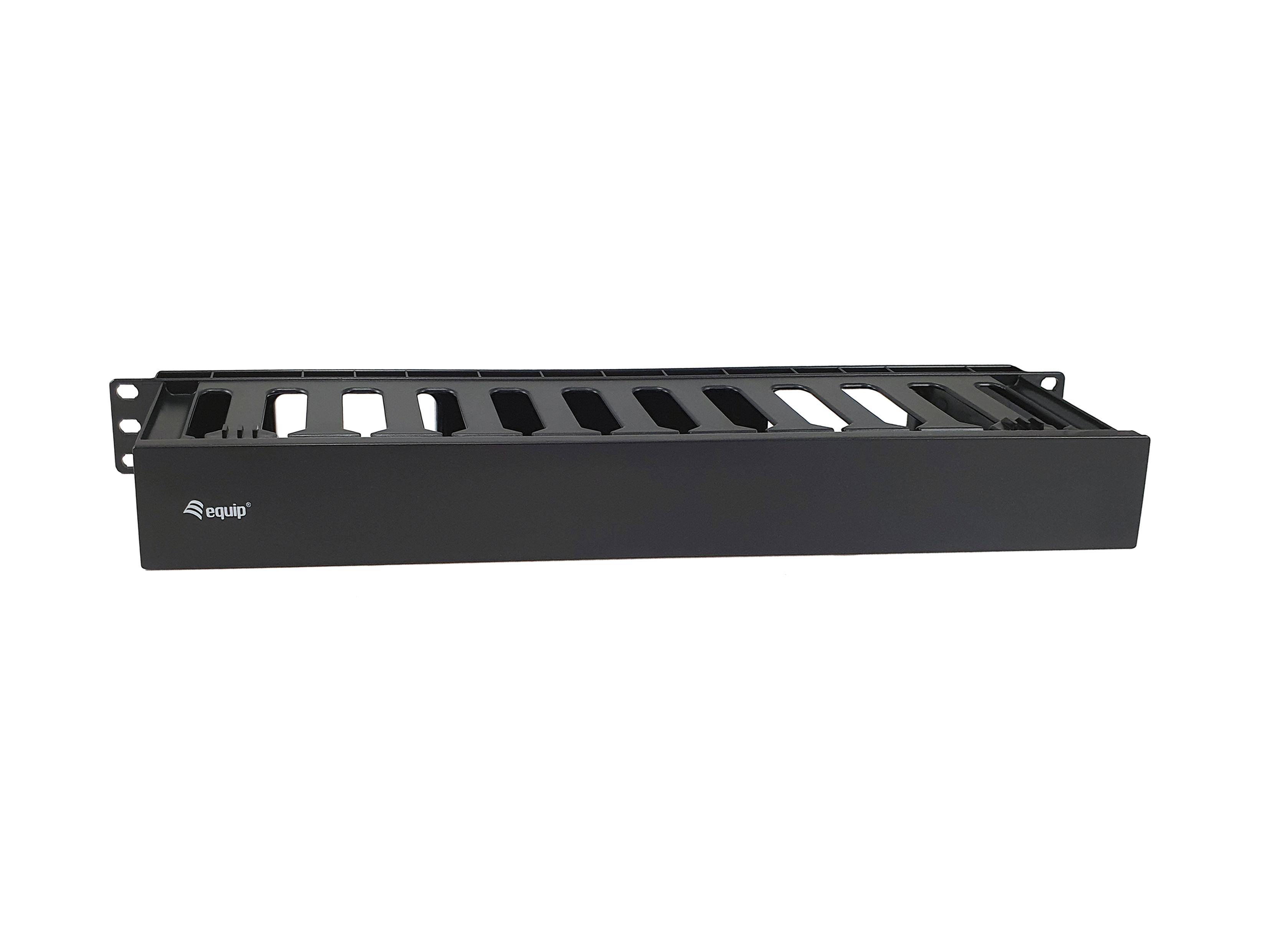 Equip 19 Rack Mount Kabelmanagement-Panel, Schwarz Multimedia-Technik