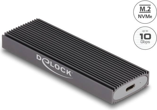 Delock Externes USB Type-C Combo Gehäuse für M.2 NVMe PCIe oder SATA SSD