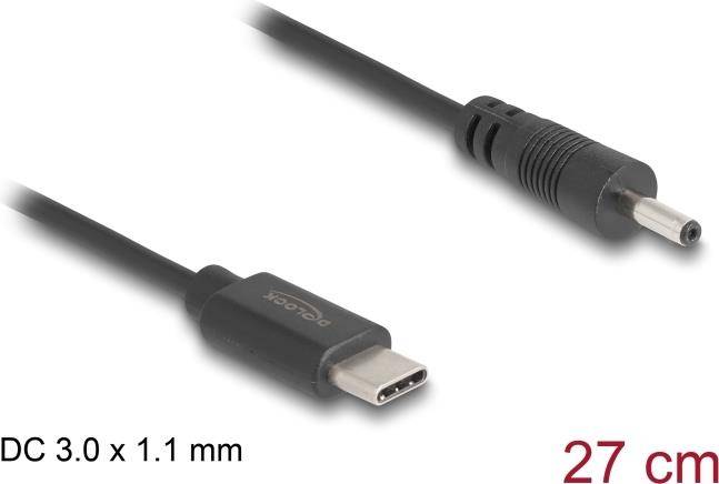 Delock USB Type-C Stromkabel zu DC 3.0 x 1.1 mm Stecker 27 cm