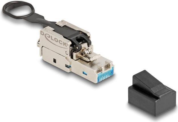 Delock RJ45 Stecker feldkonfektionierbar Cat.6A mit Push und Pull