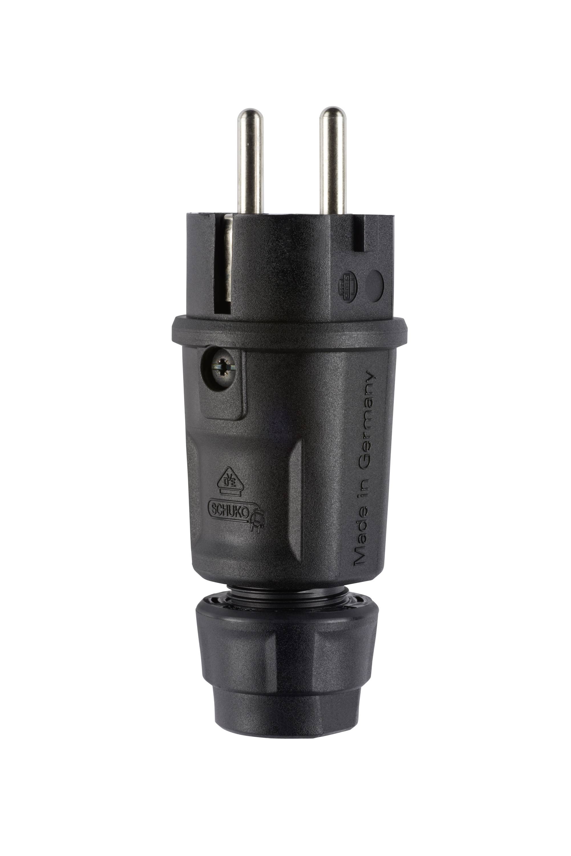 ABL 100000064 Hightech Stecker, SCHUKO & fr-be, Elamid, schwarz, IP54, Typ 1520