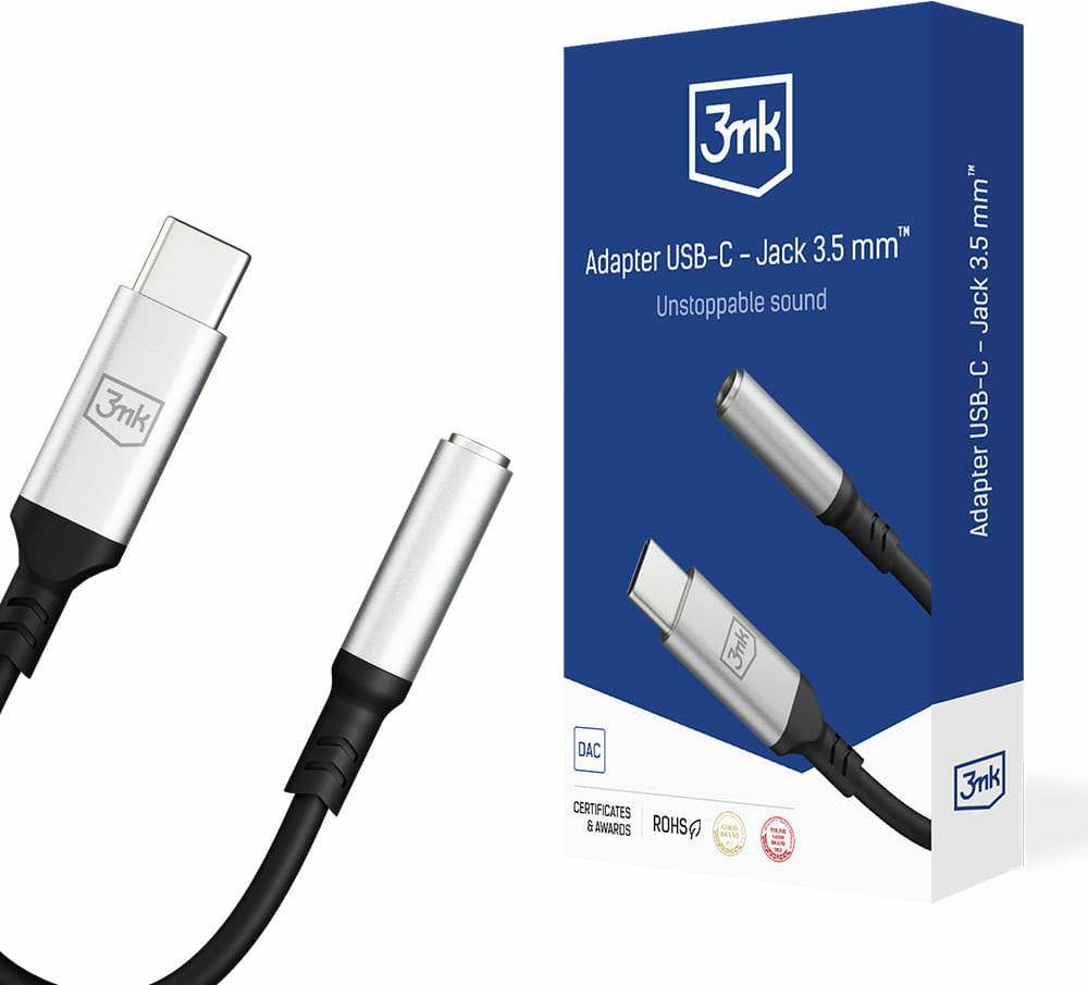 3mk USB-C-Adapter – 3,5-mm-Miniklinke Silber