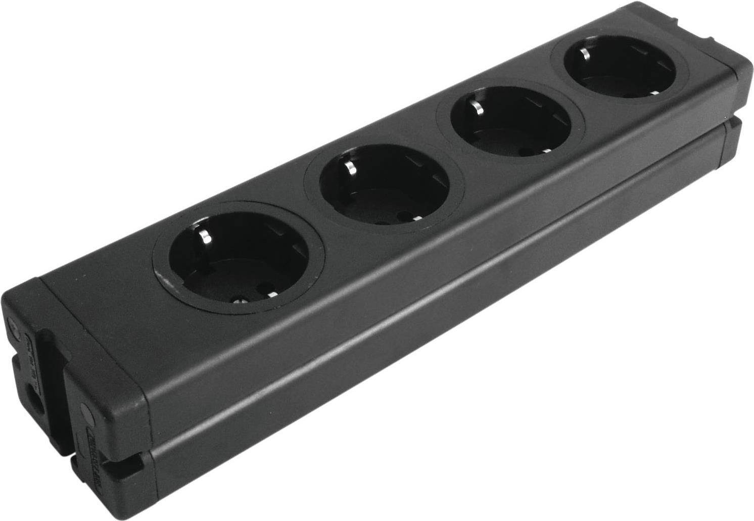 EUROLITE Steckdosenleiste 4-fach ALU sw