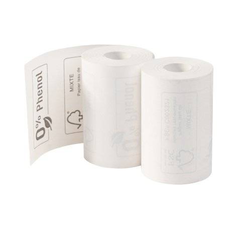 Exacompta , Thermorolle 1-lagig, B57xø40 Mm, Rückseitig Bedruckt, 55g - Weiss - Neu, 55 g/m², Weiß,